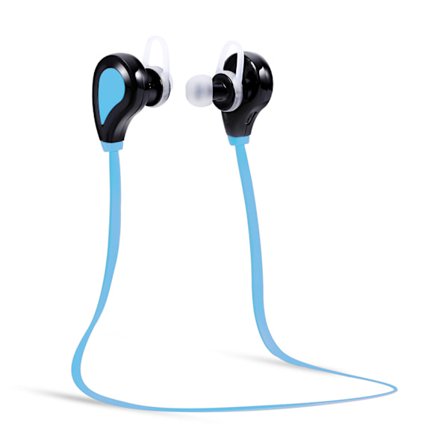 Mini trådløs Bluetooth stereo ørekroker design headset øretelefon ørepropp blå