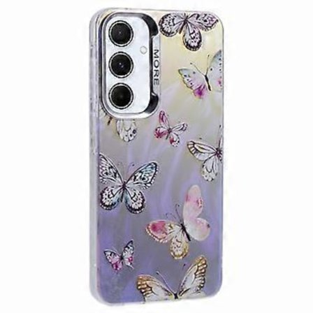 For Samsung Galaxy S25+ Deksel Laser TPU+PC Telefondeksel Elektroplettert Sommerfuglmønster-AB2