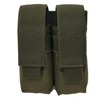 Molle Tactical Dubbel 9mm Magasinficka Ficklampshållare EDC Midjeväska Jakttillbehör Militär Airsoft Ammo Mag Hölster
