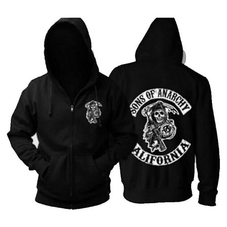 Sons Of Anarchy Hoodie Tv Soa Cosplay Costume Men Zipper Jacket Leather Vest Rock Punk Cap Mayans Mc Halloween Costume For Men -a
