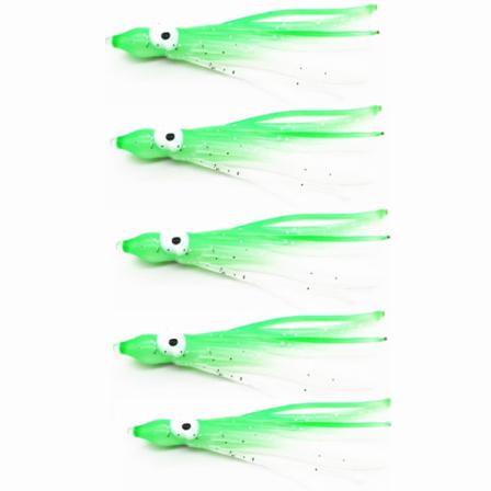 Fiske Bläckfiskkjolar Glow Lures Lysande Fiskebete 5 Stycken Grö