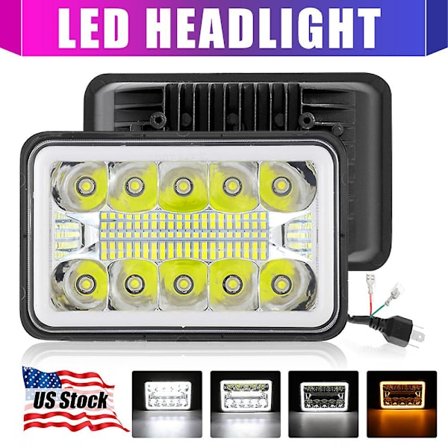 4x6 tommer bil LED forlygter kørelys Hi-lo stråle Drl med Angel-eye ring til Chevy K5 K10 K20/kenworth T800 T400 T600
