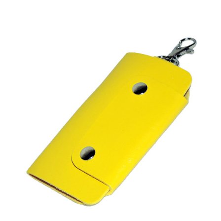 Nyckelhållare i konstläder - Gul [v2]