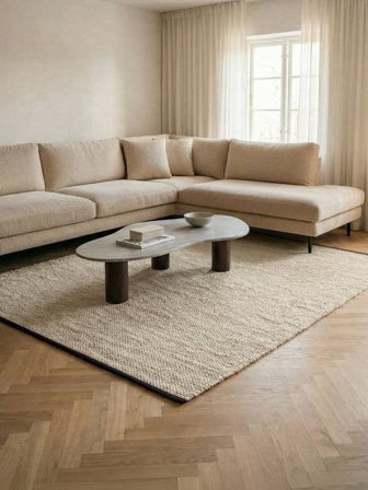 Umea 140X200 Pieni Vaaleanbeige/Musta Matot