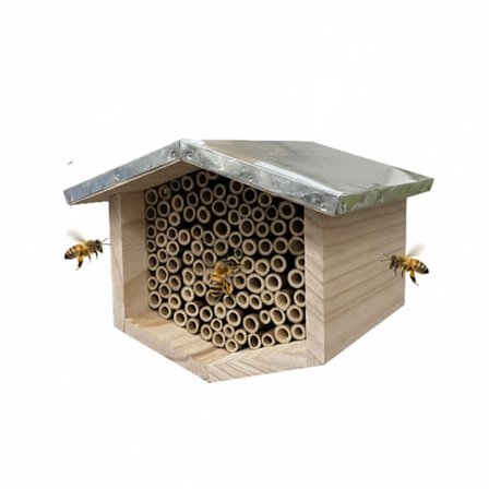 Bihotel med metaltag til vilde bier