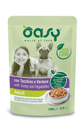 Oasy Straccetti In Salsa Con Tacchino E Verdure Per Cani Adulti