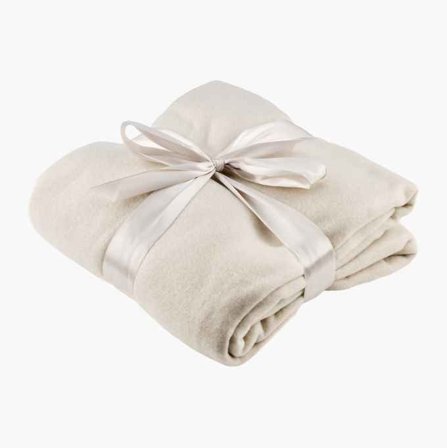 Fleecepläd 130 x 160 cm beige - Biltema