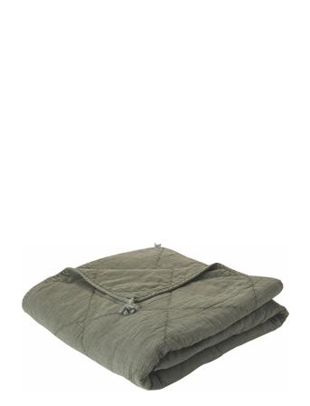 Plaid Cotton W Linentassels Home Textiles Cushions & Blankets Blankets & Throws Grønn C'est Bon