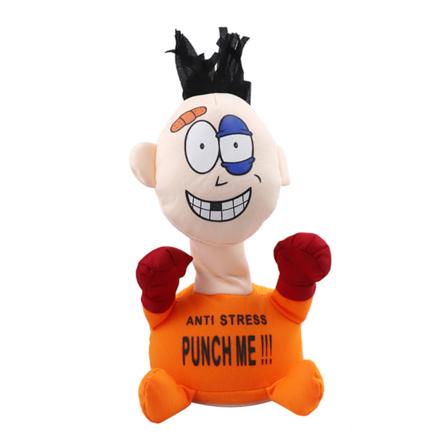3-farvet skurkelegetøj Udluftning skrigende til dukkefyldte plys Punch Me for dukke Kort udstoppet plys, 5,12x3,15x9,06 tommer