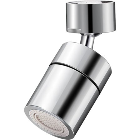 Dubbelfunktion 360° Rotation Vridbar Kran Spray Huvud Vattenbesparande med Mjuk Bubbelström och Stark Spruta (FM22)