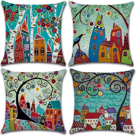 IC 4 stk Polyester Linnedynebetræk