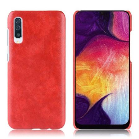 Samsung Galaxy A50 litchi coated fodral - Röd Röd