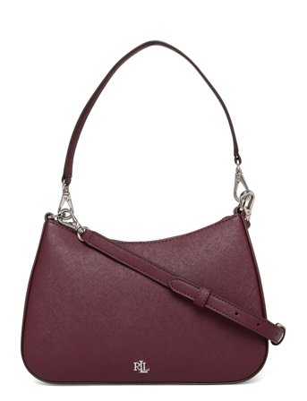 Crosshatch Leather Medium Danni Bag Burgundy Lauren Ralph Lauren