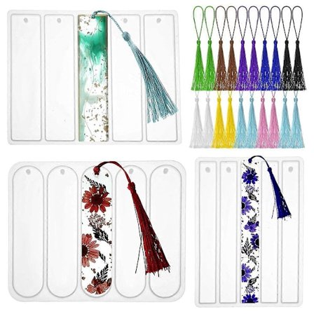 Lim Form Bogmærkeform med 20 Kvaster Bogmærkeform Sæt Bogmærke Epoxy Resin Støbeform til DIY