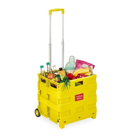 Sammenklappelig indkøbsvogn med teleskophåndtag, 35 kg Kapacitet