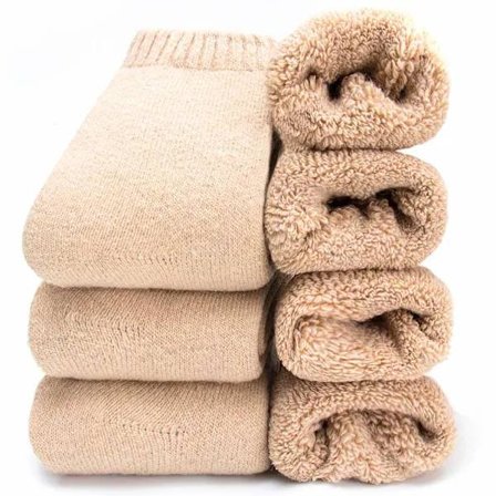 Supertykke ullsokker for kvinner, vintersokker, varme, myke og koselige damesokker, funksjonelle sokker, 5 par