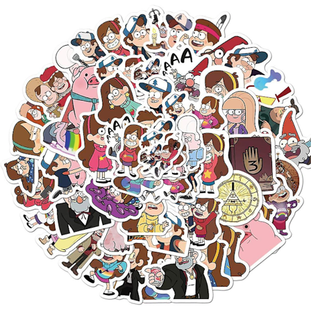 Gravity Falls Klistermærker 50 stk. Tegneserie Anime Vinylmærkater Til Børn Voksne Som Dekoration Til Laptop Motorcykel Skateboard Bil Værelse. 