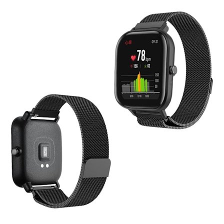 Amazfit GTS milanese klockarmband i rostfritt stål - Svart