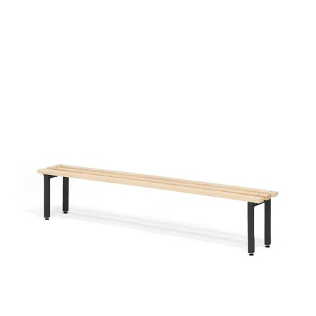 Changing room bench ELITE, 1500x300x390 mm, beech, black