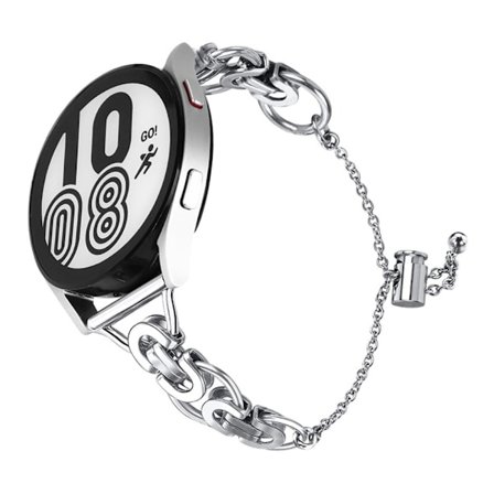 Klockarmband i rostfritt stål med pärldekor för Samsung Galaxy Watch 4 - Silver