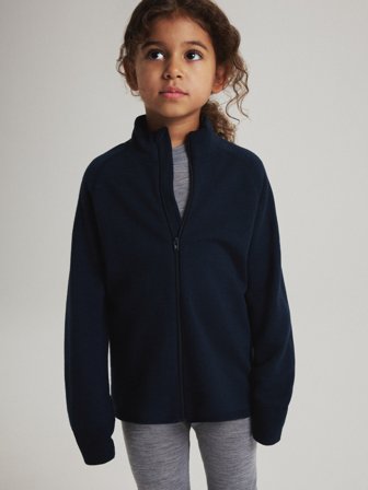 Polarn O. Pyret Jacka ullfrotté i merino - 98 - 104 - barnkläder - blue