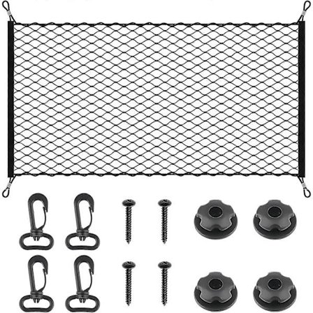 Tavaraverkko auton tavaratilaan, joustava tavaraverkko 140 x 100 cm, tavaratilan verkko autoon, tavaraverkko matkailuauton tavaratilan järjestäjä, 