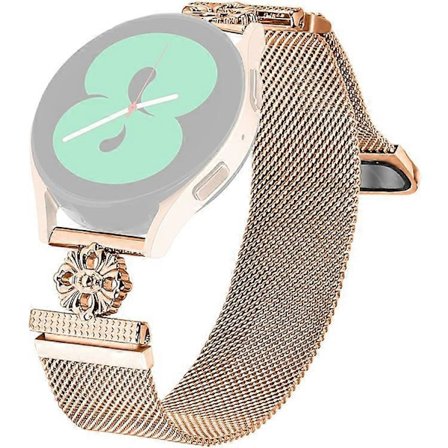 Kompatibelt för Garmin Fenix 6S Pro Milanese Armband Blomma Rostfritt Stål Magnetiskt Mesh Klockarmband (LGL)