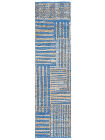 Max Innen-/Outdoor-Teppich 80X300 Klein Beige/Blau Läufer
