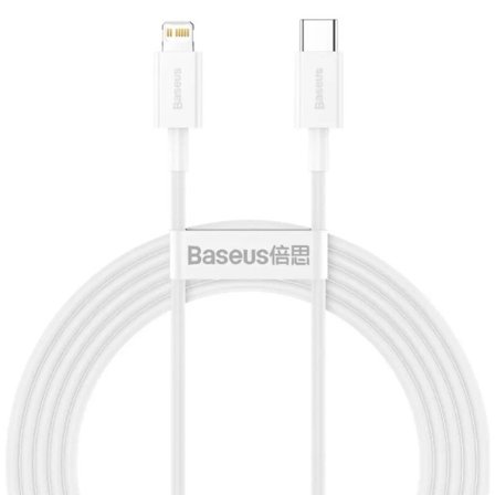 1 st Superkvalitets 20W Baseus-kabel Superior PD USB-C - Lightning 2,0 m Vit