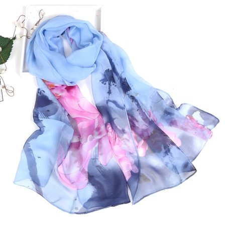 Halsdukar för kvinnor Lätta Fashion Halsdukar Tryck Blommönster Scarf Shawl Wraps, W23
