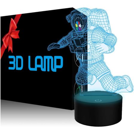 Rymdman Nattlampa 3D Astronaut Illusion Lamp LED Flyg