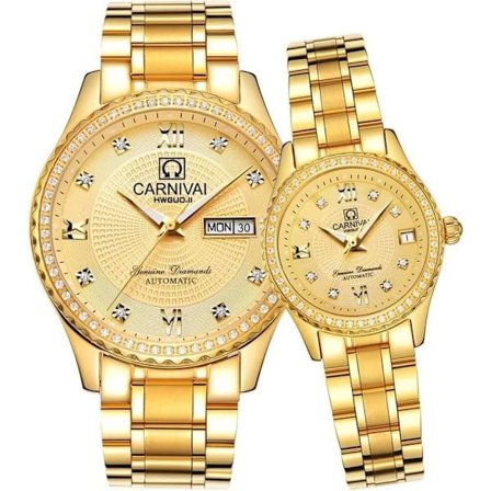 Luksus Diamant Parur Mænds og Kvinders Automatiske Mekaniske Ur Chic Kjolesæt til Hende eller Ham 2