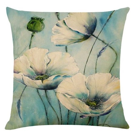 Pute med dyrebroderi i ren bomullslerret, sofapute til stue, bilrygg, ryggpute, sengepute, sovepute 45*45cm