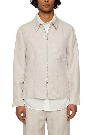 J.Lindeberg Julius Drape Linen Overshirt Kavajer Herr Grå L