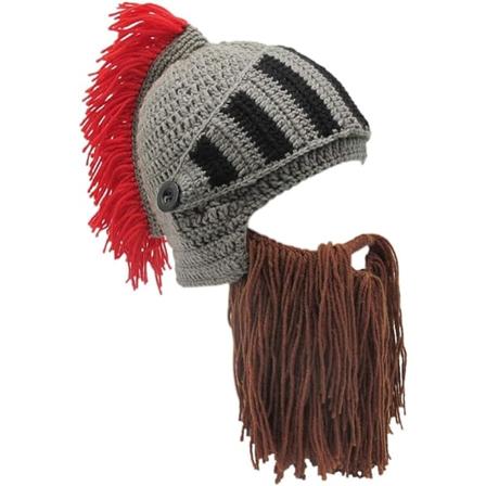 Herre Håndlaget Beanie Knit Funny Hat Cosplay Roman Knight Costume Caps