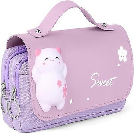 Pencil Pen Taske med Stor Kapacitet, Flere Rum, Kontorartikler, Makeup Taske, Stressreducerende Penalhus, Piger, Drenge, Teenagere, 