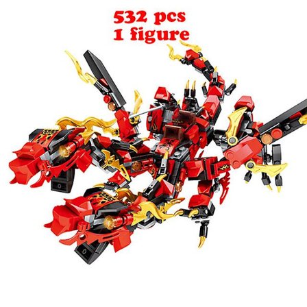 Phantom Ninja Drageskip Modell Byggeklosser Soldater Figurer Båtklosser Kreativ Ekspert Barneleker Kompatibel med Gutter Barn - Klosser -