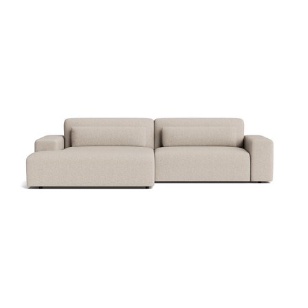 Messina XL Chaiselongue-Sofa, links, Mito Beige, einfarbig, modernes Design, hochwertiges Möbelstück, hoher Sitzkomfort, zeitloser Stil, 80cm.