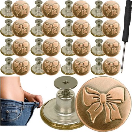 (20 sett 17mm) Avtakbare knapper for jeansknappbytte Jean-stift for justerbar knapp for jeansbukser Knappjusterer for jeanserstatning