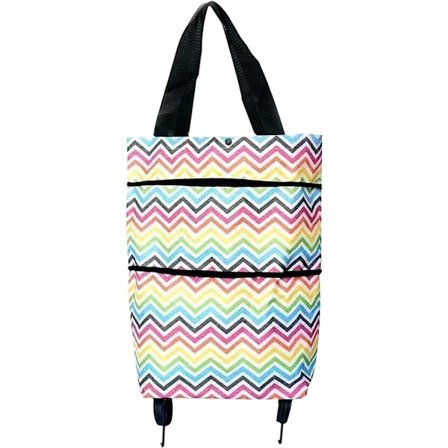 Hopfällbar shoppingväska hopfällbar, bärbar shoppingvagn väska dragväska teleskopisk rullväska stormarknad