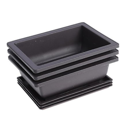 3 st Plastik Sukkulenter Krukor Rektangulära Blomkrukor Växtkrukor Planterare