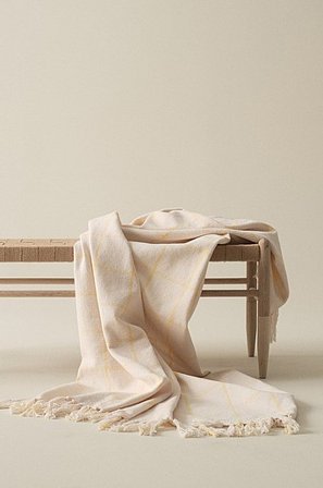 Jotex - Plaid Natuurlijk Wit / Geel Natuurlijk wit / geel - MYRA - Koop Plaids & dekens bij Jotex