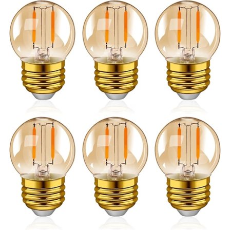 G40 LED Retro Edison Glødetrådslampe Mini Globe 1w (e27, 6 stk) [energiklasse G]([HK])