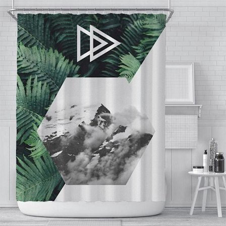 Duschdraperi 180x220 Gröna Växtblad Original Duschdraperier