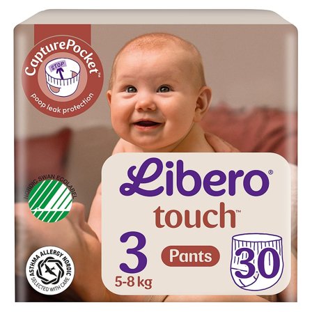 Libero Touch Bukseble Str. 3, 5-8 kg - 30 stk, Børn & Forældre, Bleer, Engangsbleer