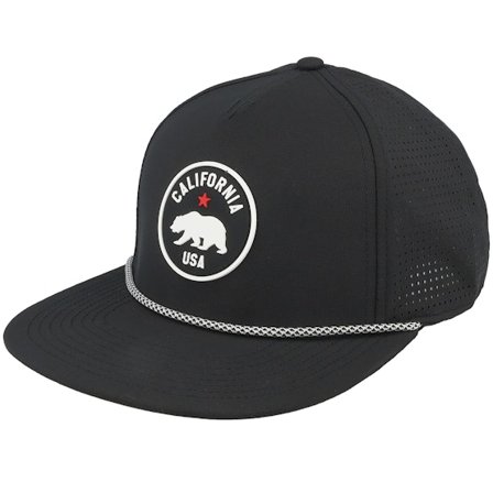 American Needle - California Buxton Pro Black Perforated A-Frame Snapback Snapback Black Cap - @ Hatstore
