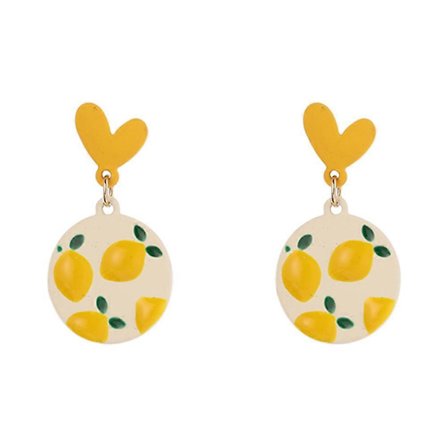 Damörhängen Presentörhängen Öronaccessoarer Dam Citron Danglande Örhängen Dam Fruktörhängen Dam Smycken