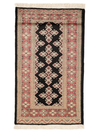 Handknuten Pakistan Bokhara 2Ply 80X133 Ullmatta Brun/Svart Liten
