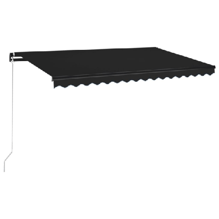 Vidaxl Markis Manuellt Infällbar Med Led 450x350 Cm Antracit Antracit