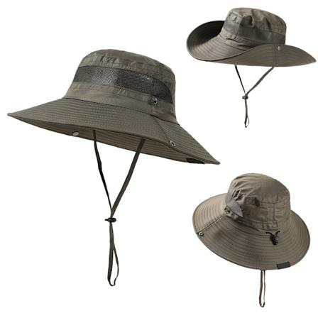 Kvinners Solhatt Utendørs Sommer Turgåing Hat Damer Beskyttelseshette, Foldbar Army Green 56-60cm